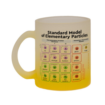 Standard model of elementary particles, Κούπα γυάλινη δίχρωμη με βάση το κίτρινο ματ, 330ml