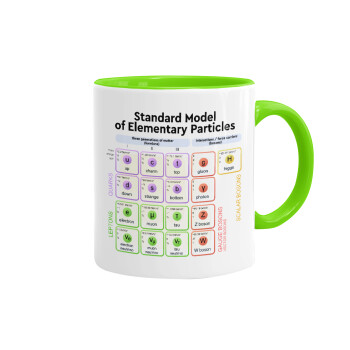 Standard model of elementary particles, Mug colored light green, ceramic, 330ml
