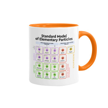 Standard model of elementary particles, Mug colored orange, ceramic, 330ml