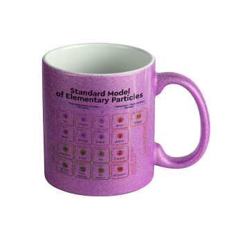 Standard model of elementary particles, Κούπα Μωβ Glitter που γυαλίζει, κεραμική, 330ml