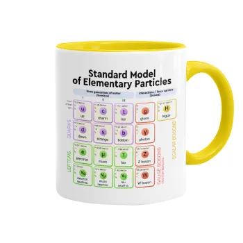 Standard model of elementary particles, Mug colored yellow, ceramic, 330ml