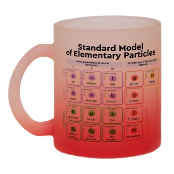 Standard model of elementary particles, Κούπα γυάλινη δίχρωμη με βάση το κόκκινο ματ, 330ml