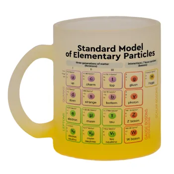 Standard model of elementary particles, Κούπα γυάλινη δίχρωμη με βάση το κίτρινο ματ, 330ml