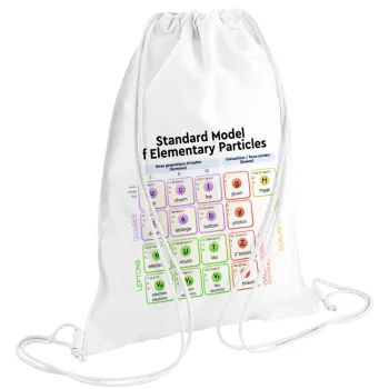 Standard model of elementary particles, Backpack pouch GYMBAG white (28x40cm)