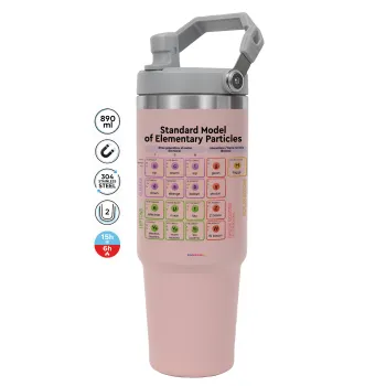 Standard model of elementary particles, ΡΟΖ χρώματος Θερμός Ανοξείδωτο 890ml (30oz) με χερούλι