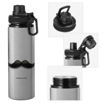 Ο καλύτερος μουστακαλής του κόσμου!!!, Metallic water bottle with safety cap, 850ml aluminum