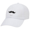 Ο καλύτερος μουστακαλής του κόσμου!!!, Καπέλο ενηλίκων Jockey Λευκό (snapback, 5-φύλλο, unisex)