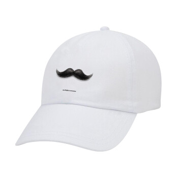 Ο καλύτερος μουστακαλής του κόσμου!!!, Καπέλο ενηλίκων Jockey Λευκό (snapback, 5-φύλλο, unisex)