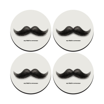 Ο καλύτερος μουστακαλής του κόσμου!!!, ΣΕΤ 4 Σουβέρ ξύλινα στρογγυλά (9cm)