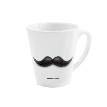 Ο καλύτερος μουστακαλής του κόσμου!!!, Κούπα κωνική Latte Λευκή, κεραμική, 300ml