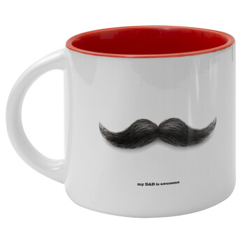 Ο καλύτερος μουστακαλής του κόσμου!!!, Κούπα κεραμική 400ml Λευκή/Κόκκινη
