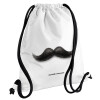 Backpack pouch GYMBAG white, with pocket (40x48cm) & thick cords