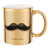 Mug ceramic, gold mirror, 330ml