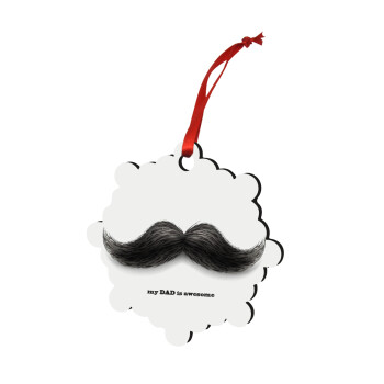 Ο καλύτερος μουστακαλής του κόσμου!!!, Christmas ornament snowflake wooden 7.5cm