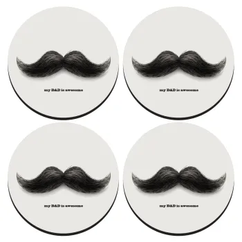 Ο καλύτερος μουστακαλής του κόσμου!!!, ΣΕΤ 4 Σουβέρ ξύλινα στρογγυλά (9cm)