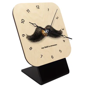 Ο καλύτερος μουστακαλής του κόσμου!!!, Quartz Table clock in natural wood (10cm)