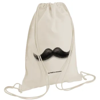 Ο καλύτερος μουστακαλής του κόσμου!!!, Backpack bag GYMBAG natural (28x40cm)