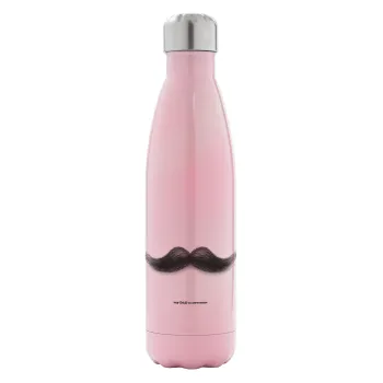 Ο καλύτερος μουστακαλής του κόσμου!!!, Metal mug thermos Pink Iridiscent (Stainless steel), double wall, 500ml