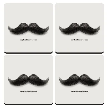 Ο καλύτερος μουστακαλής του κόσμου!!!, ΣΕΤ 4 Σουβέρ ξύλινα τετράγωνα (9cm)