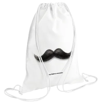 Ο καλύτερος μουστακαλής του κόσμου!!!, Backpack pouch GYMBAG white (28x40cm)