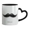 Mug heart black handle, ceramic, 330ml