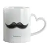 Mug heart handle, ceramic, 330ml