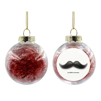 Ο καλύτερος μουστακαλής του κόσμου!!!, Transparent Christmas tree ball ornament with red filling 8cm