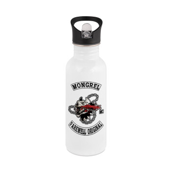Day's Gone, mongrel farewell original, White water bottle with straw, stainless steel 600ml