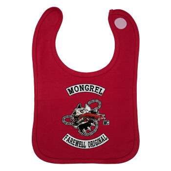 Day's Gone, mongrel farewell original, Σαλιάρα με Σκρατς Κόκκινη 100% Organic Cotton (0-18 months)