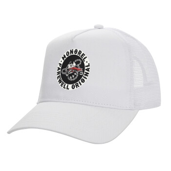 Day's Gone, mongrel farewell original, Structured Trucker Adult Hat, with Mesh, WHITE (100% COTTON, ADULT, UNISEX, ONE SIZE)