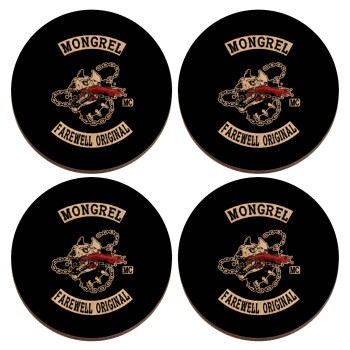 Day's Gone, mongrel farewell original, ΣΕΤ x4 Σουβέρ ξύλινα στρογγυλά plywood (9cm)