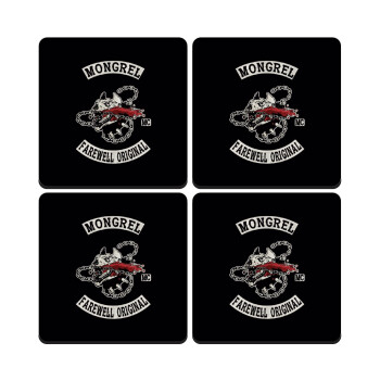 Day's Gone, mongrel farewell original, ΣΕΤ 4 Σουβέρ ξύλινα τετράγωνα (9cm)