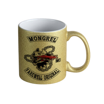 Day's Gone, mongrel farewell original, Κούπα Χρυσή Glitter που γυαλίζει, κεραμική, 330ml