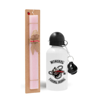 Day's Gone, mongrel farewell original, Easter Set, metallic aluminum bottle (500ml) & aromatic flat Easter candle (30cm) (PINK)