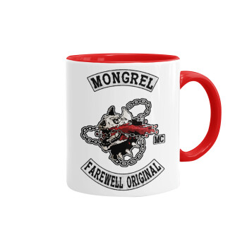 Day's Gone, mongrel farewell original, Κούπα χρωματιστή κόκκινη, κεραμική, 330ml