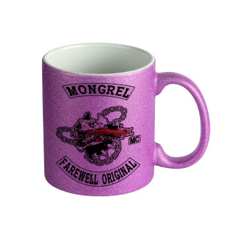 Day's Gone, mongrel farewell original, Κούπα Μωβ Glitter που γυαλίζει, κεραμική, 330ml