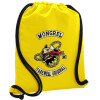 Backpack pouch GYMBAG Yellow, with pocket (40x48cm) & thick cords