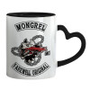Mug heart black handle, ceramic, 330ml