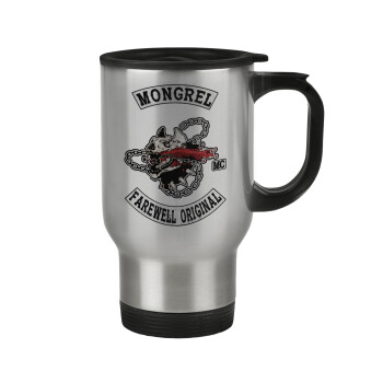 Day's Gone, mongrel farewell original, Stainless steel travel mug with lid, double wall 450ml