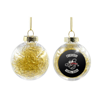 Day's Gone, mongrel farewell original, Χριστουγεννιάτικη μπάλα δένδρου διάφανη με χρυσό γέμισμα 8cm