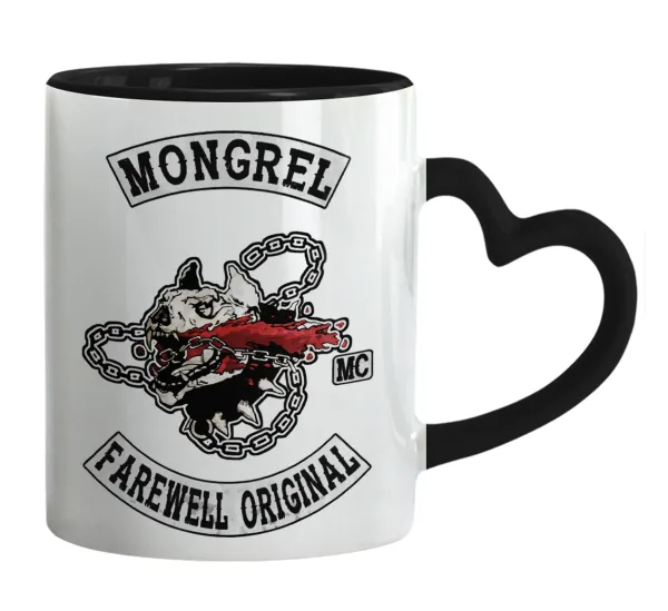 Day's Gone — Mug heart black handle, ceramic, 330ml