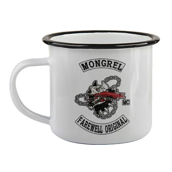 Day's Gone — Enamel mug with black rim, 360ml