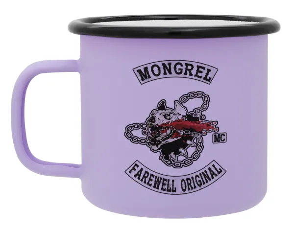 Day's Gone — Metal enamel mug, matte light pastel purple, 360ml