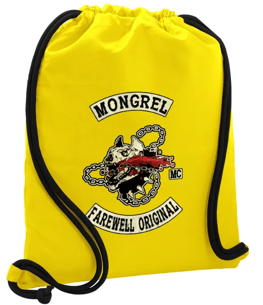 Day's Gone — Backpack pouch GYMBAG Yellow, with pocket (40x48cm) & thick cords
