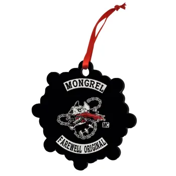 Day's Gone, mongrel farewell original, Christmas ornament snowflake wooden 7.5cm