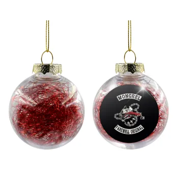Day's Gone, mongrel farewell original, Transparent Christmas tree ball ornament with red filling 8cm
