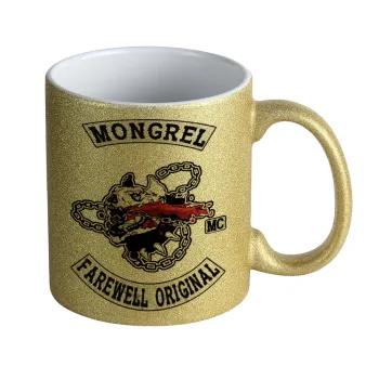 Day's Gone, mongrel farewell original, Κούπα Χρυσή Glitter που γυαλίζει, κεραμική, 330ml