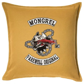 Day's Gone, mongrel farewell original, Sofa cushion YELLOW 50x50cm includes filling