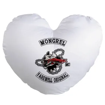 Day's Gone, mongrel farewell original, Μαξιλάρι καναπέ καρδιά 40x40cm περιέχεται το  γέμισμα