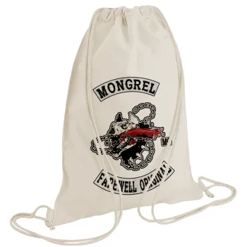 Day's Gone, mongrel farewell original, Τσάντα πλάτης πουγκί GYMBAG natural (28x40cm)